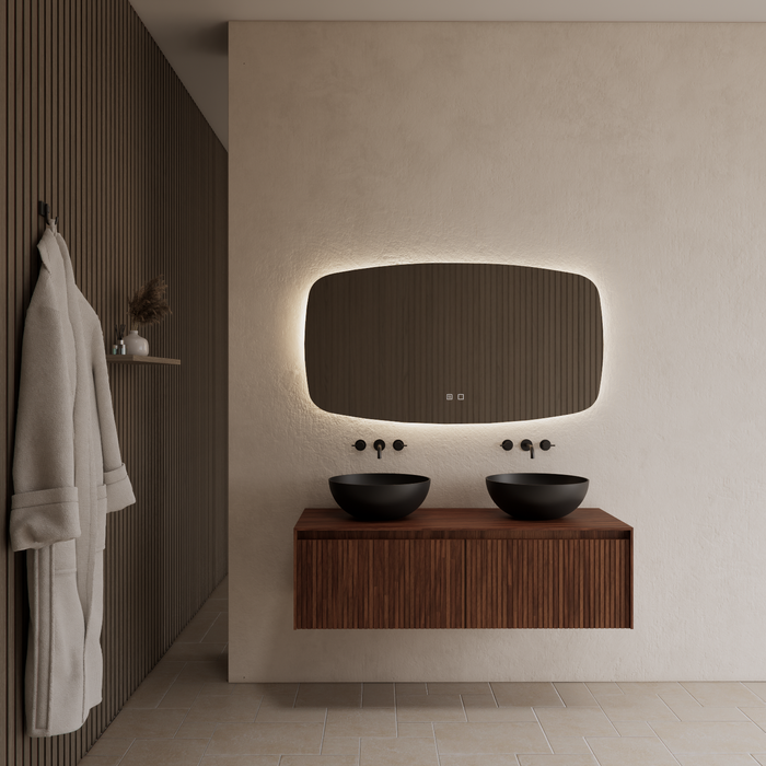 Gliss Design Timotheus badmeubel met ribbelfront inclusief topplaat