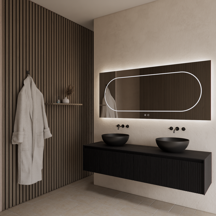 Gliss Design Timotheus badmeubel met ribbelfront inclusief topplaat