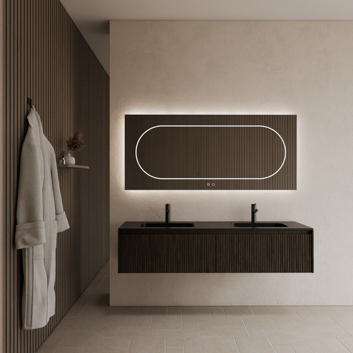 Gliss Design Timotheus badmeubel - 180 cm - Charcoal - 2 Lades