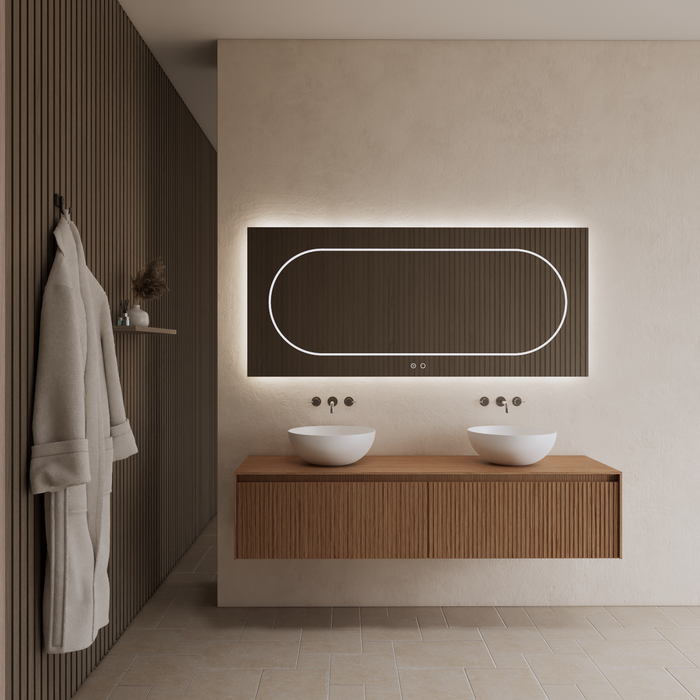 Gliss Design Timotheus badmeubel met ribbelfront inclusief topplaat