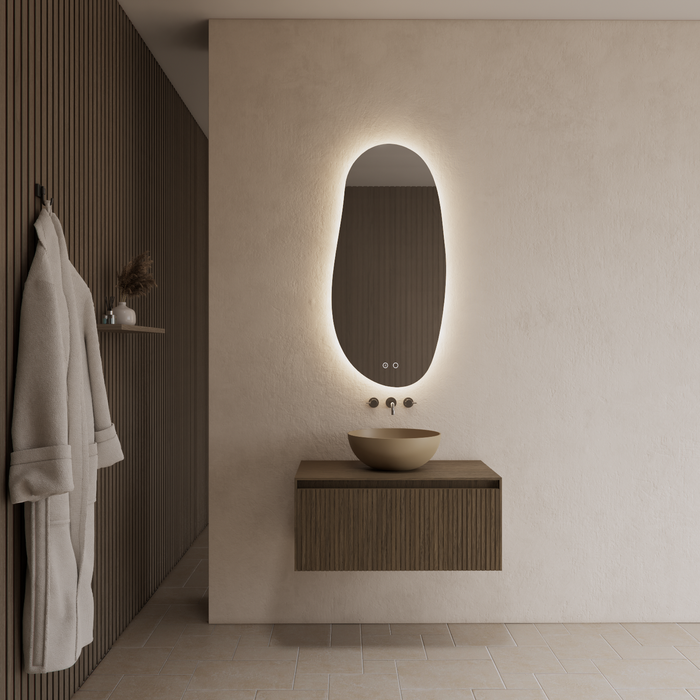 Gliss Design Timotheus badmeubel met ribbelfront inclusief topplaat