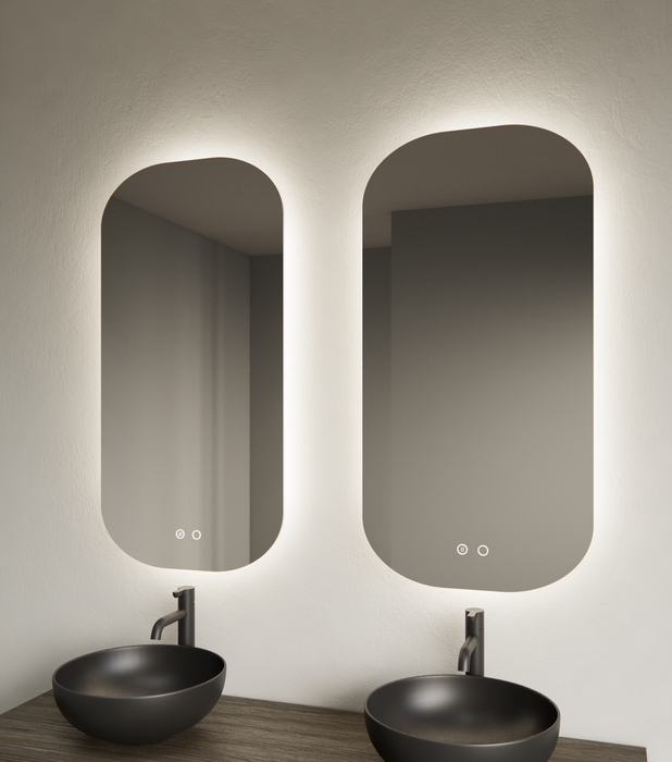 Gliss Design Notus spiegel verticaal met LED-verlichting en spiegelverwarming