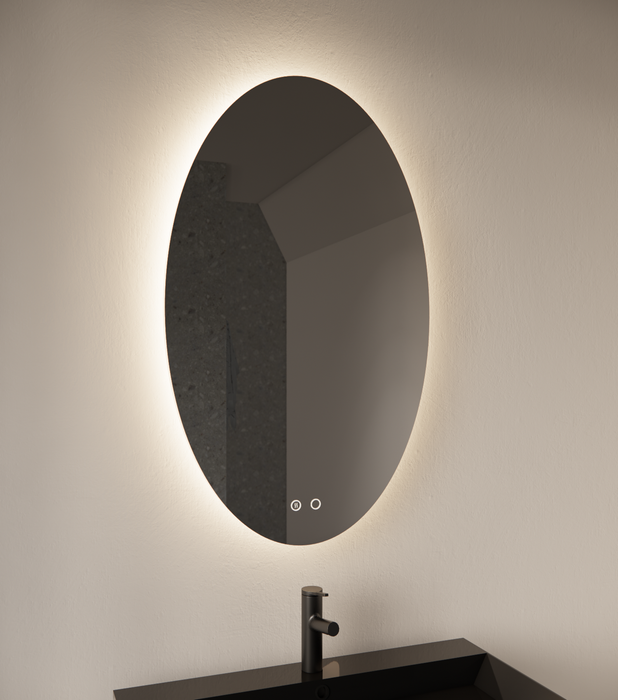 Gliss Design Oval spiegel verticaal met LED-verlichting en verwarming