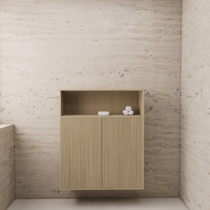 Gliss Design Timotheus badkamerkast met ribbelfront 100cm - Corn Silk