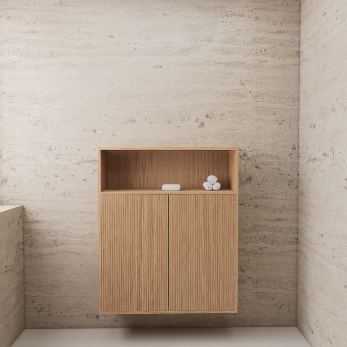 Gliss Design Timotheus badkamerkast met ribbelfront 100cm - Pure
