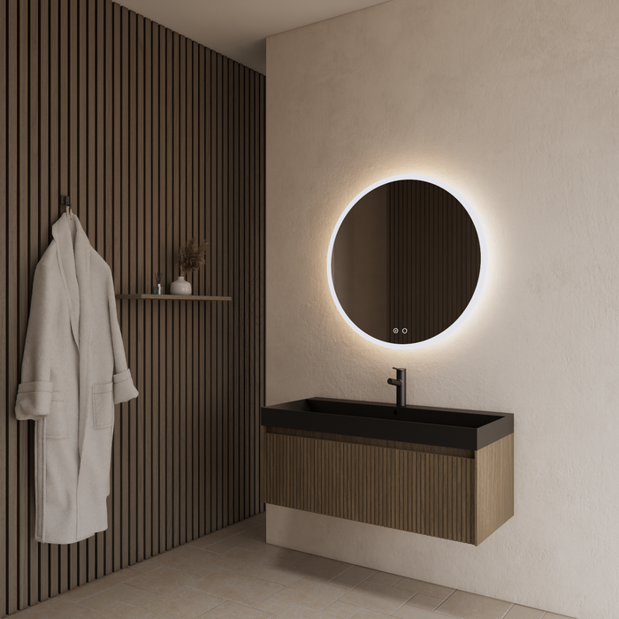 Gliss Design Timotheus badmeubel - 90 cm - Ash Grey - 1 Lade