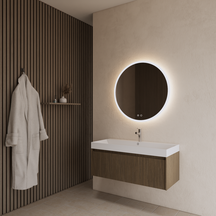 Gliss Design Timotheus badmeubel - 90 cm - Ash Grey - 1 Lade