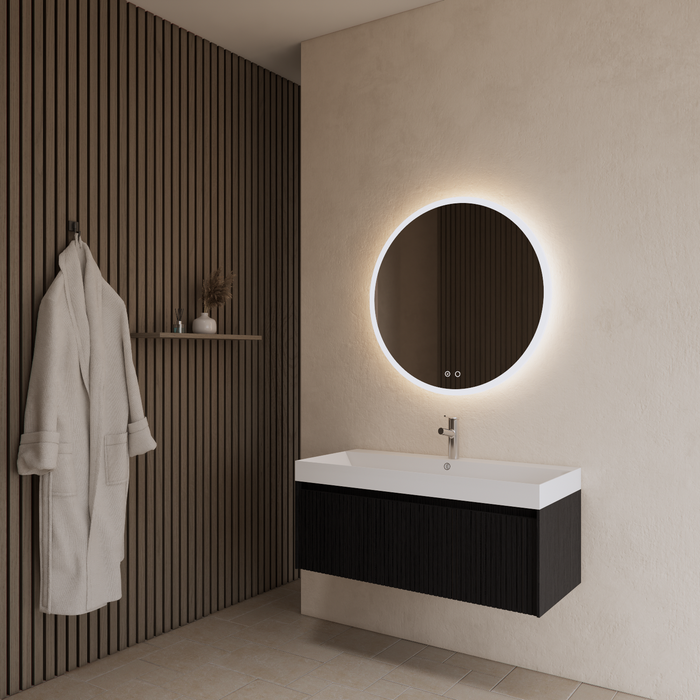 Gliss Design Timotheus badmeubel - 90 cm - Black Veneer - 1 Lade