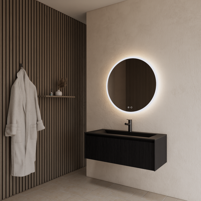 Gliss Design Timotheus badmeubel - 100 cm - Black Veneer - 1 Lade