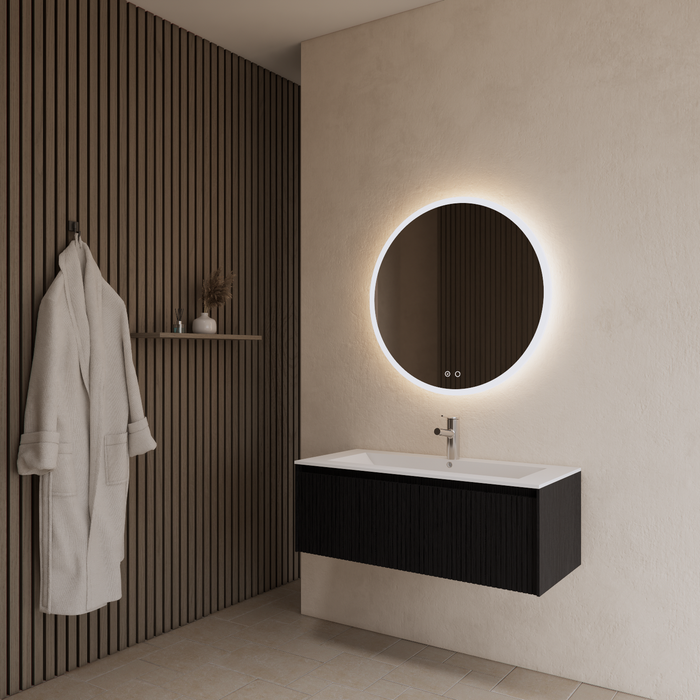 Gliss Design Timotheus badmeubel - 100 cm - Black Veneer - 1 Lade