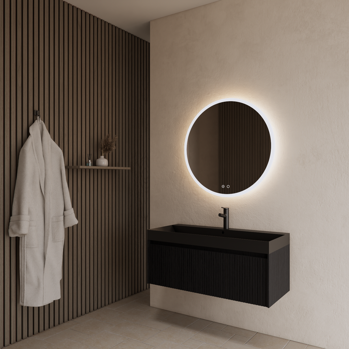 Gliss Design Timotheus badmeubel - 100 cm - Black Veneer - 1 Lade