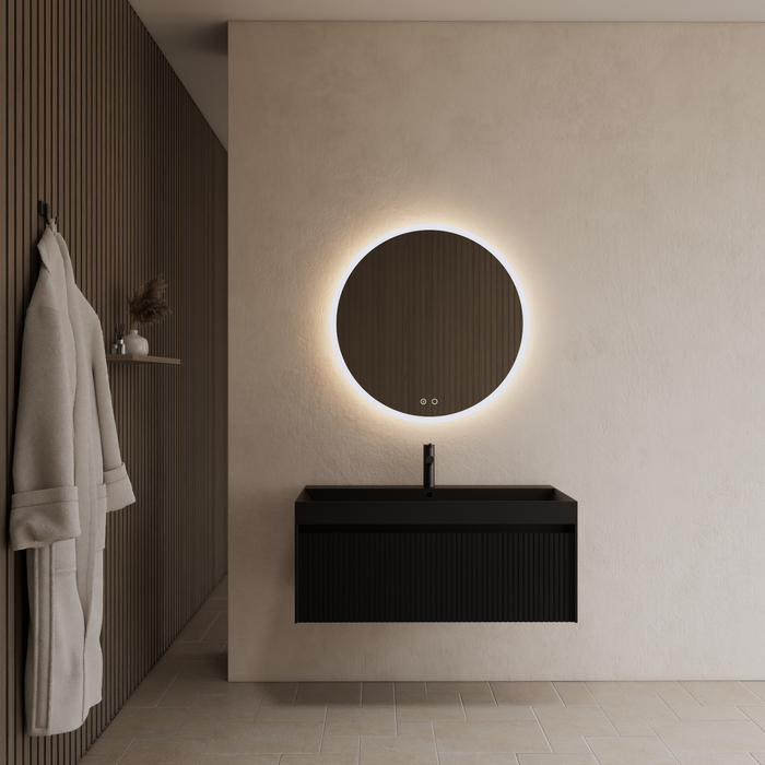 Gliss Design Timotheus badmeubel - 100 cm - Black Veneer - 1 Lade