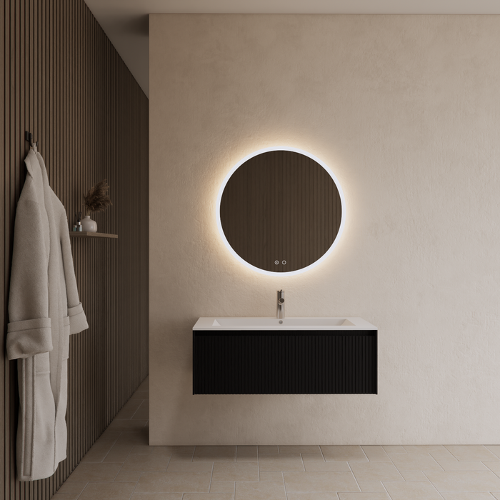 Gliss Design Timotheus badmeubel - 90 cm - Black Veneer - 1 Lade