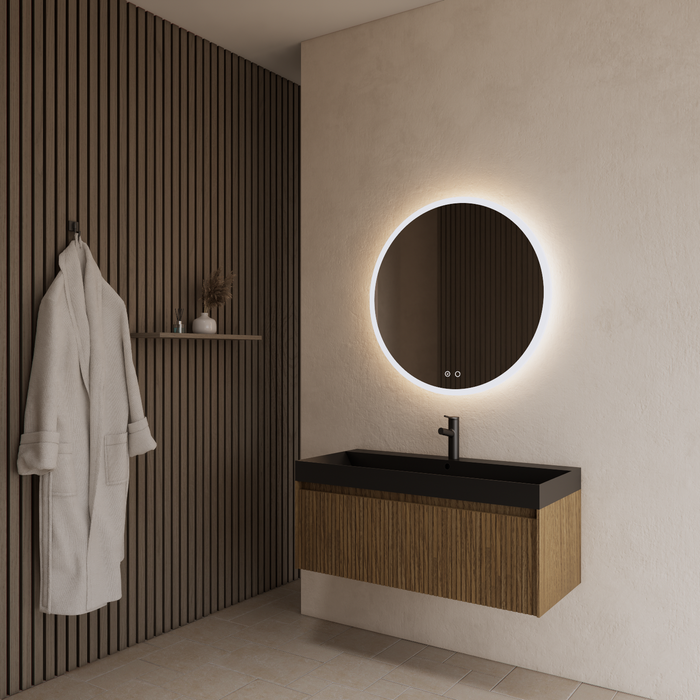 Gliss Design Timotheus badmeubel - 100 cm - Castle Brown - 1 Lade