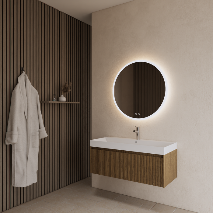 Gliss Design Timotheus badmeubel - 100 cm - Castle Brown - 1 Lade