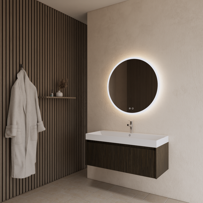 Gliss Design Timotheus badmeubel - 90 cm - Charcoal - 1 Lade
