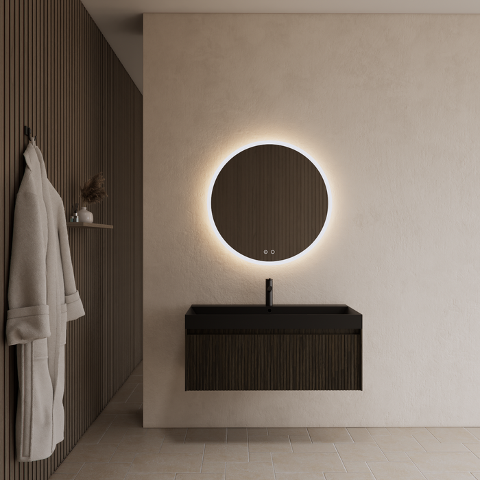 Gliss Design Timotheus badmeubel - 90 cm - Charcoal - 1 Lade