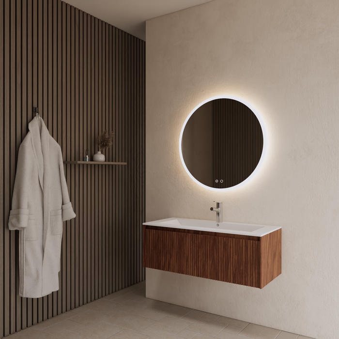 Gliss Design Timotheus badmeubel - 100 cm - Walnut - 1 Lade