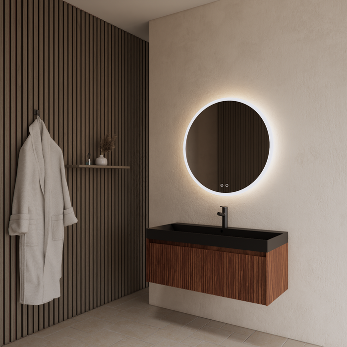 Gliss Design Timotheus badmeubel - 100 cm - Walnut - 1 Lade