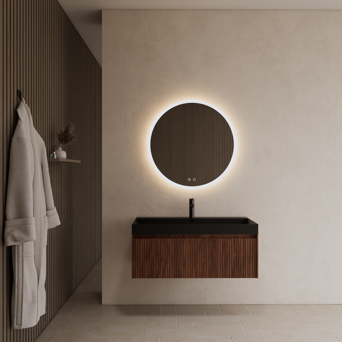 Gliss Design Timotheus badmeubel - 100 cm - Walnut - 1 Lade