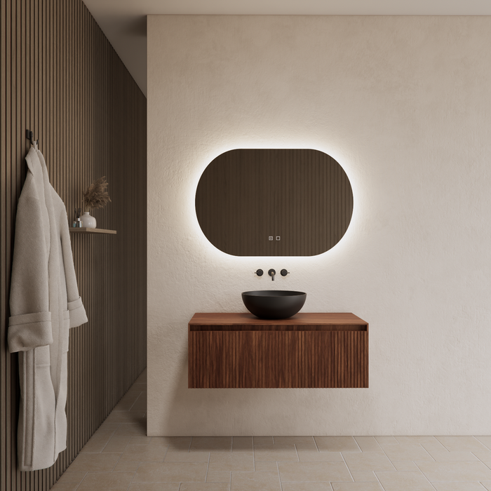 Gliss Design Timotheus badmeubel met ribbelfront inclusief topplaat