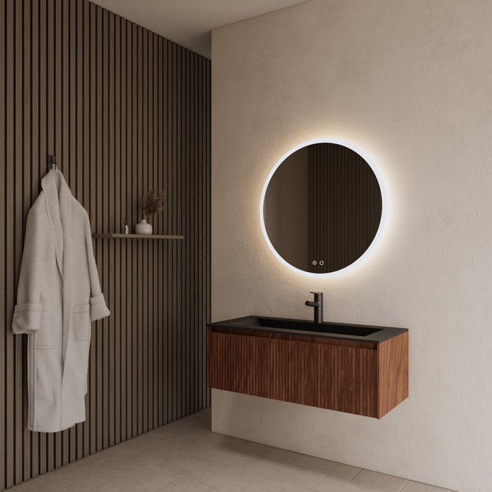 Gliss Design Timotheus badmeubel - 100 cm - Walnut - 1 Lade