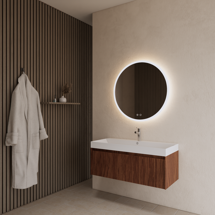 Gliss Design Timotheus badmeubel - 100 cm - Walnut - 1 Lade