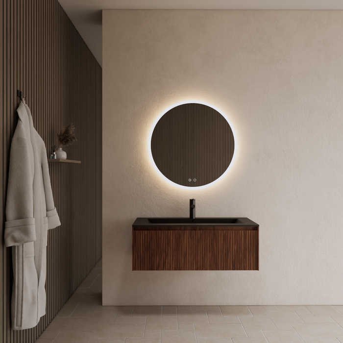 Gliss Design Timotheus badmeubel - 100 cm - Walnut - 1 Lade
