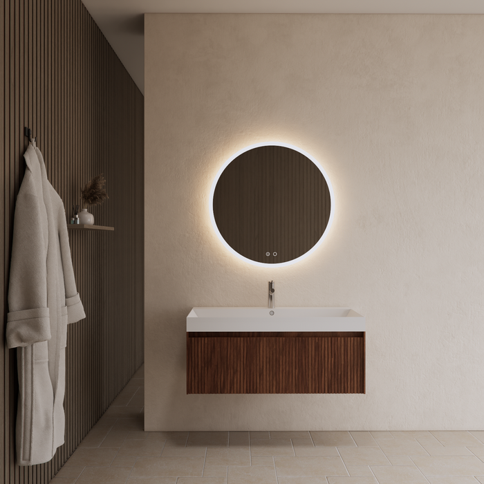 Gliss Design Timotheus badmeubel - 100 cm - Walnut - 1 Lade