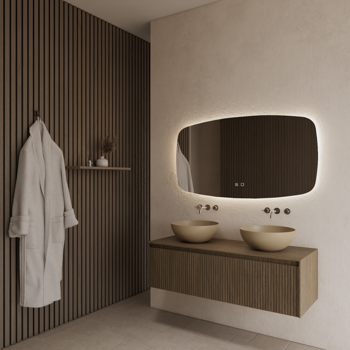 Gliss Design Timotheus badmeubel met ribbelfront inclusief topplaat