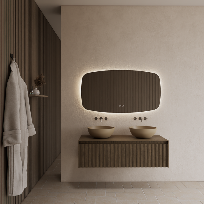 Gliss Design Timotheus badmeubel met ribbelfront inclusief topplaat