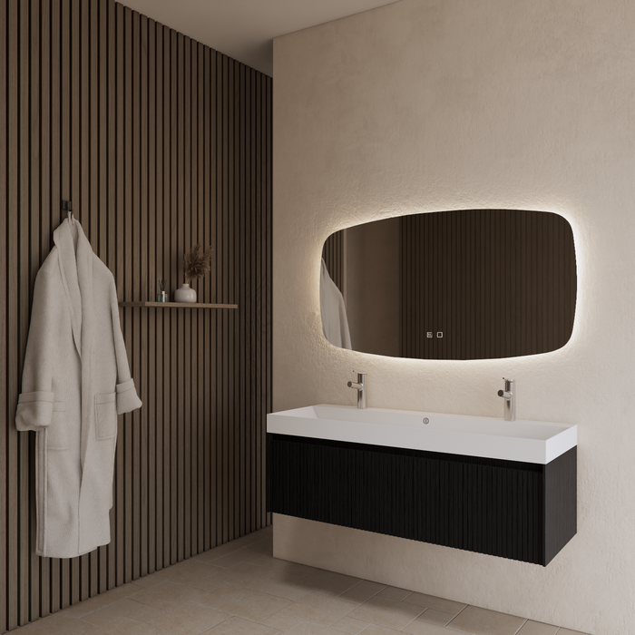 Gliss Design Timotheus badmeubel - 140 cm - Black Veneer - 1 Lade
