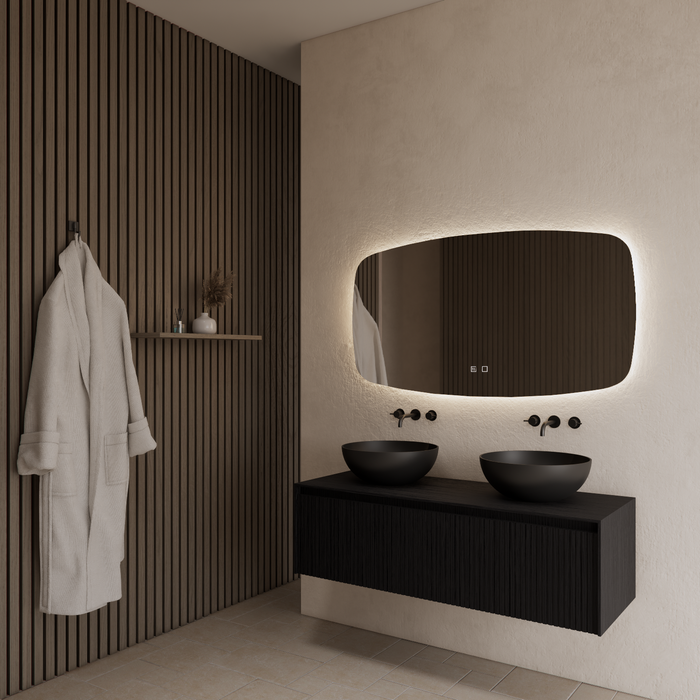 Gliss Design Timotheus badmeubel met ribbelfront inclusief topplaat