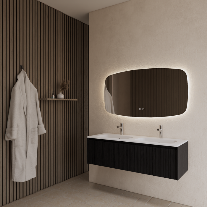Gliss Design Timotheus badmeubel - 140 cm - Black Veneer - 2 Lades