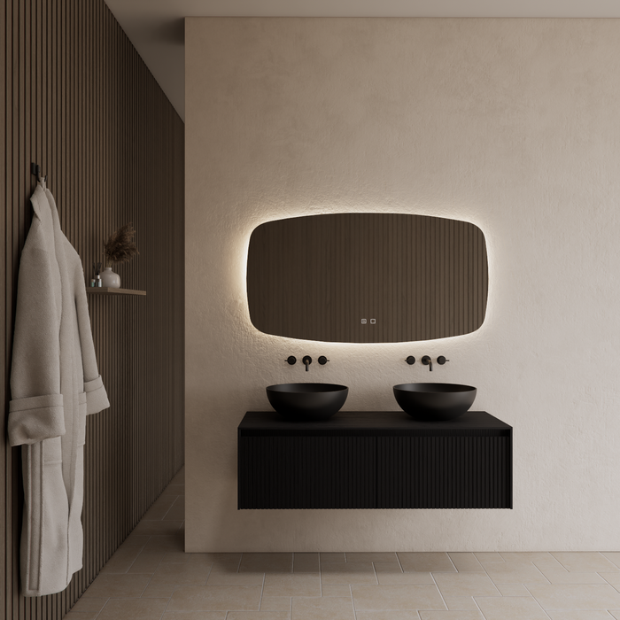 Gliss Design Timotheus badmeubel met ribbelfront inclusief topplaat