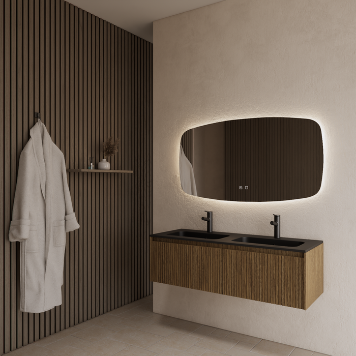Gliss Design Timotheus badmeubel - 120 cm - Castle Brown - 2 Lades