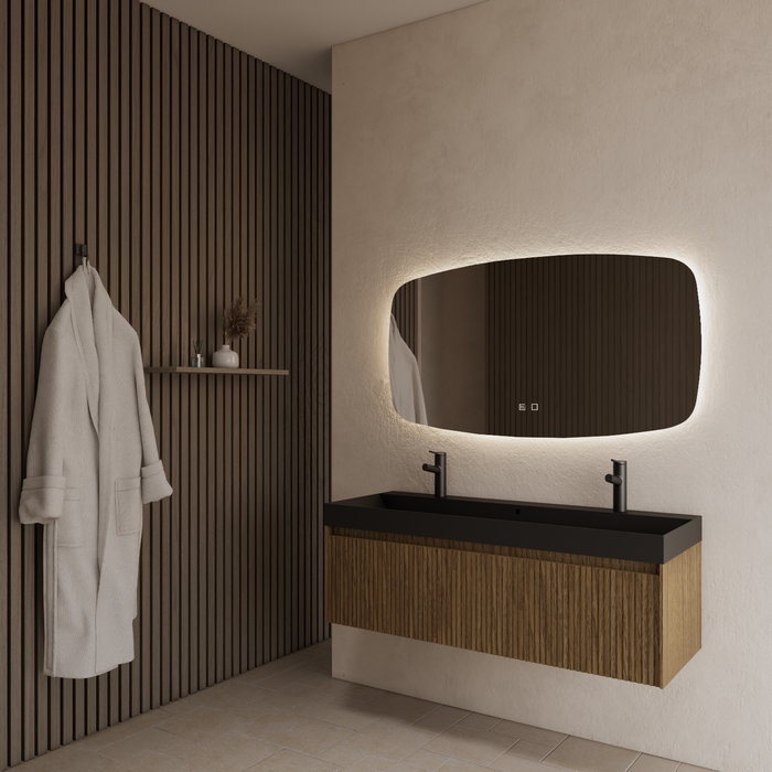 Gliss Design Timotheus badmeubel - 120 cm - Castle Brown - 1 Lade