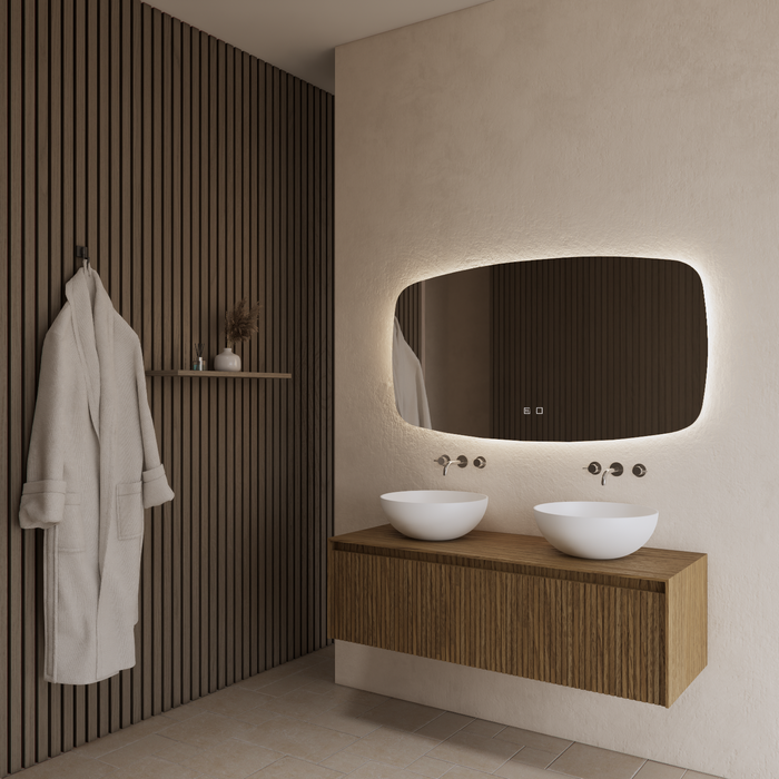 Gliss Design Timotheus badmeubel met ribbelfront inclusief topplaat