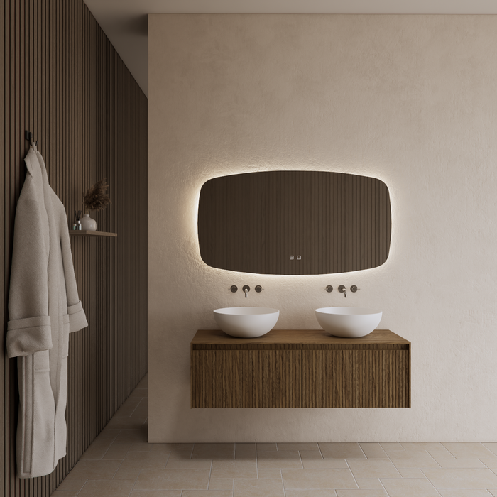Gliss Design Timotheus badmeubel met ribbelfront inclusief topplaat