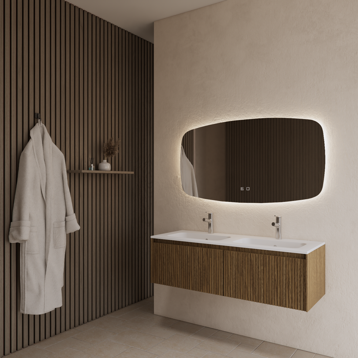 Gliss Design Timotheus badmeubel - 140 cm - Castle Brown - 2 Lades