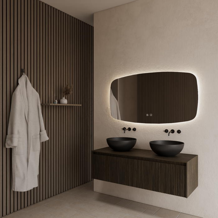 Gliss Design Timotheus badmeubel met ribbelfront inclusief topplaat