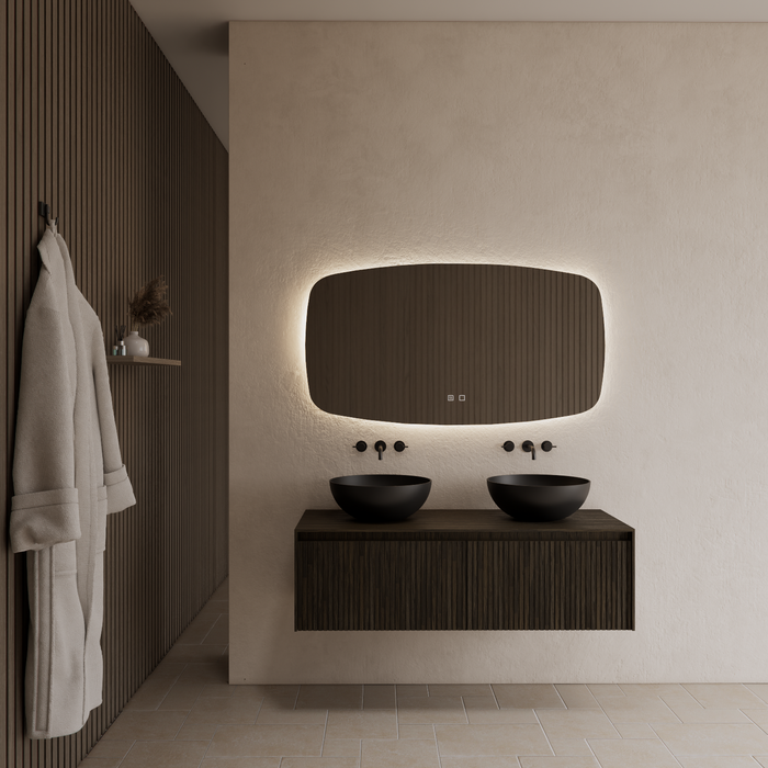 Gliss Design Timotheus badmeubel met ribbelfront inclusief topplaat