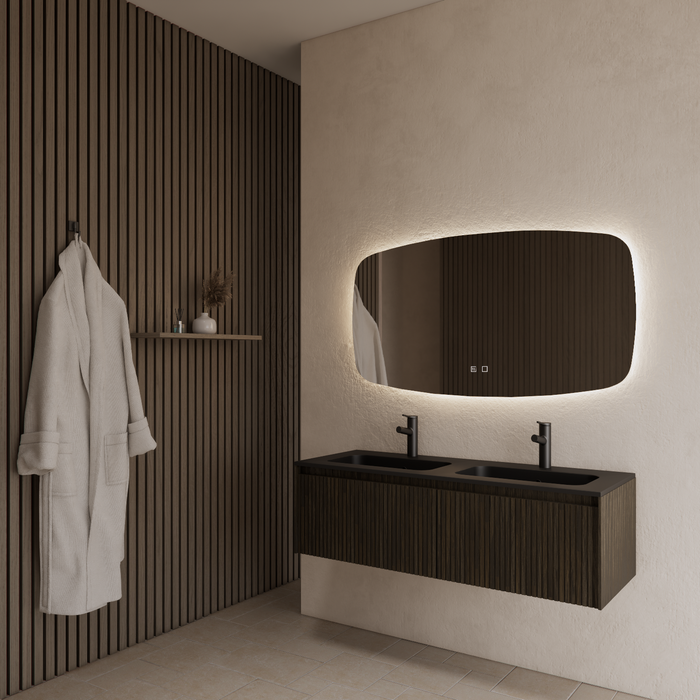 Gliss Design Timotheus badmeubel - 140 cm - Charcoal - 2 Lades