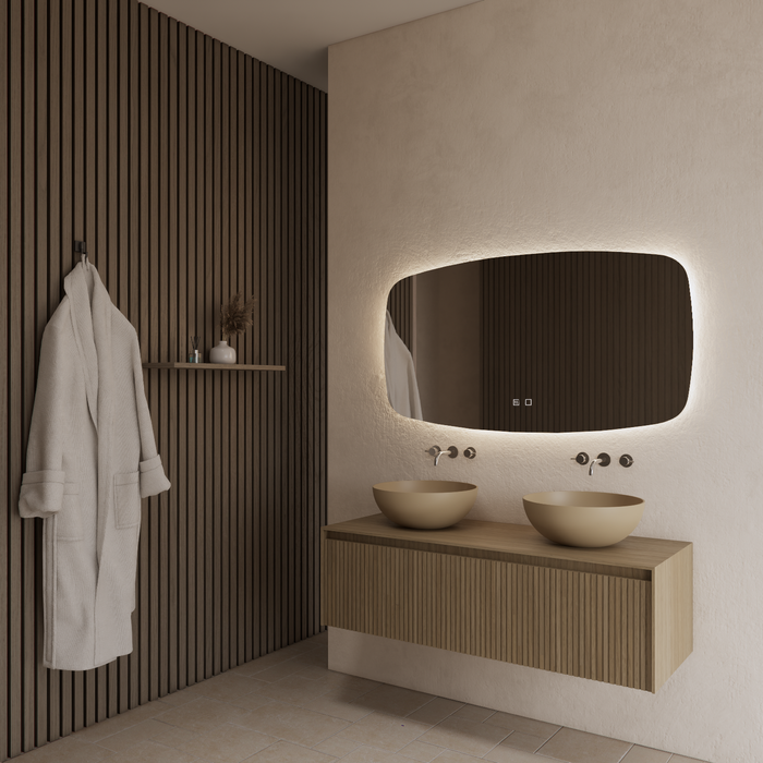 Gliss Design Timotheus badmeubel met ribbelfront inclusief topplaat