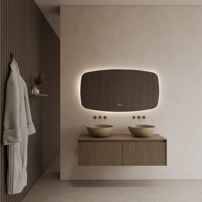 Gliss Design Timotheus badmeubel met ribbelfront inclusief topplaat