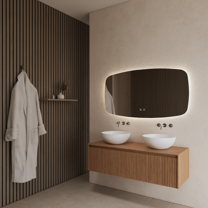 Gliss Design Timotheus badmeubel met ribbelfront inclusief topplaat