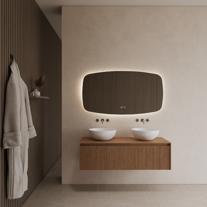 Gliss Design Timotheus badmeubel met ribbelfront inclusief topplaat