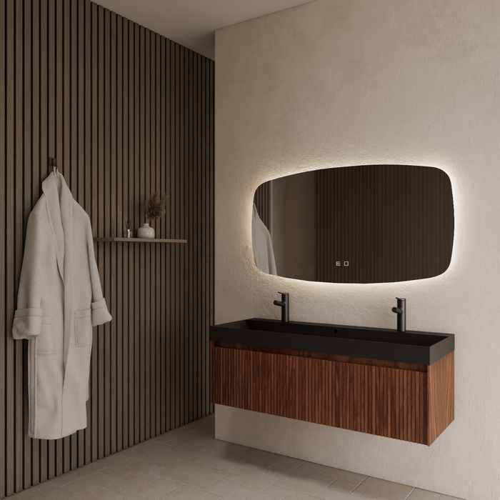 Gliss Design Timotheus badmeubel - 140 cm - Walnut - 1 Lade