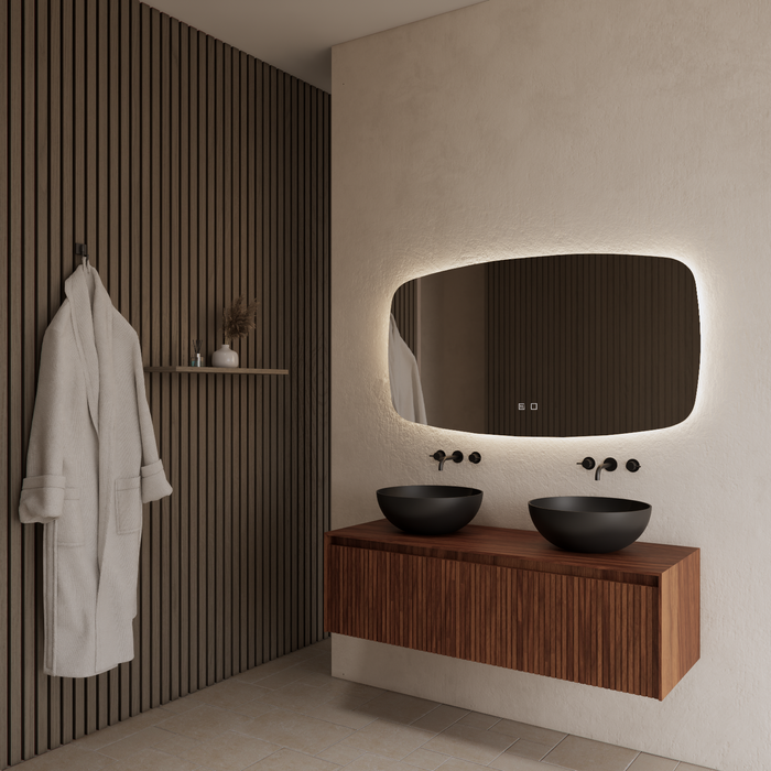 Gliss Design Timotheus badmeubel met ribbelfront inclusief topplaat