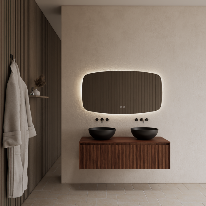 Gliss Design Timotheus badmeubel met ribbelfront inclusief topplaat